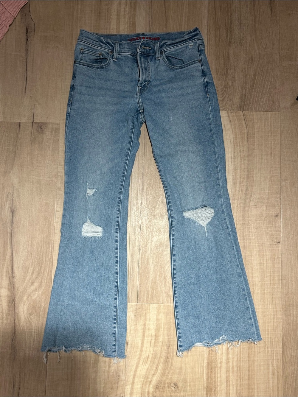 Lucky Brand Light Blue Distressed Flare Jeans